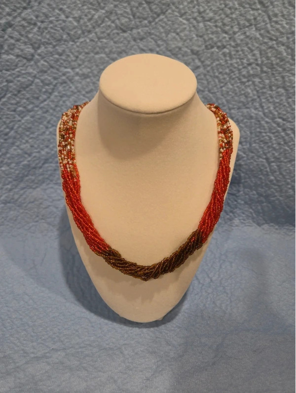 Vintage muti-strand glass beaded necklace
